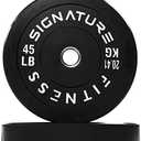 Fitvids 2" Olympic Bumper Plate Weight Plates with Steel Hub, 45LB, Pair