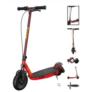 Razor Power Core XLR 100 Electric Scooter Outdoor Ride-On Toy for Ages 8+, Up to 10 MPH, 8" Pneumatic Front Tire, 90W High-Torque Hub Motor, Red