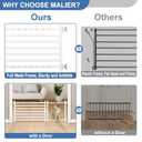Malier Indoor Dog Gate with Door, 26-41" Extra Wide Full Metal Pet Gate Short Dog Gate for Stairs, Pressure Mount 10'' Tall Small Puppy Low Gate Easy Step Over for Doorways (10''H  26''- 41''W, White)