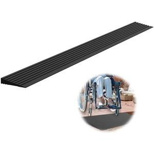 Nuvium 0.6" Rise Threshold Ramps for Doorways, 2000 Lbs Load Capacity, 35.5" Wide Natural Rubber Power Wheelchair Ramp is Adjustable and Cuttable for Doorways, Curb, Sweeper, Power Scooters, Bathroom