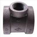 Supply Giant CU534H 3" x 3" x 1-1/2" Cast Iron Threaded Reducing Tee for Industrial Piping or DIY Projects with Black Finish