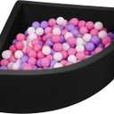 Ball Pit Black,Sector Foam Ball Pits for Toddlers,Ball Pit Pool Playpen Foldable & Portable Soft Ball Pool 35.4x 11.8