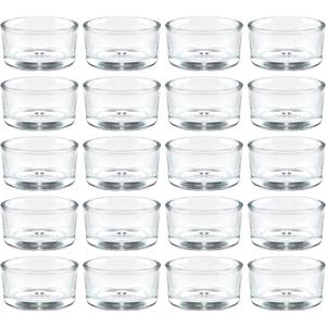 36 Pack Clear Glass Tealight Candle Holders, 1.8 Inch Wide x 1 Inch High, for 1.5" Tealights, Bulk for Wedding Centerpieces, Party, Dinner, Home Decor