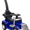3-in-1 Ride on Push Car for Toddler with Handle, Toddler Ride on Toy for Boys, Stroller Sliding Walking Car w/ Music, Horn and Lights - Blue