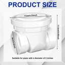2 Inch Backwater Valve White PVC Drain Backflow Preventer for Sewage and Rainwater Automatic Sewer Backflow Prevention Valve for Residential Commercial Use
