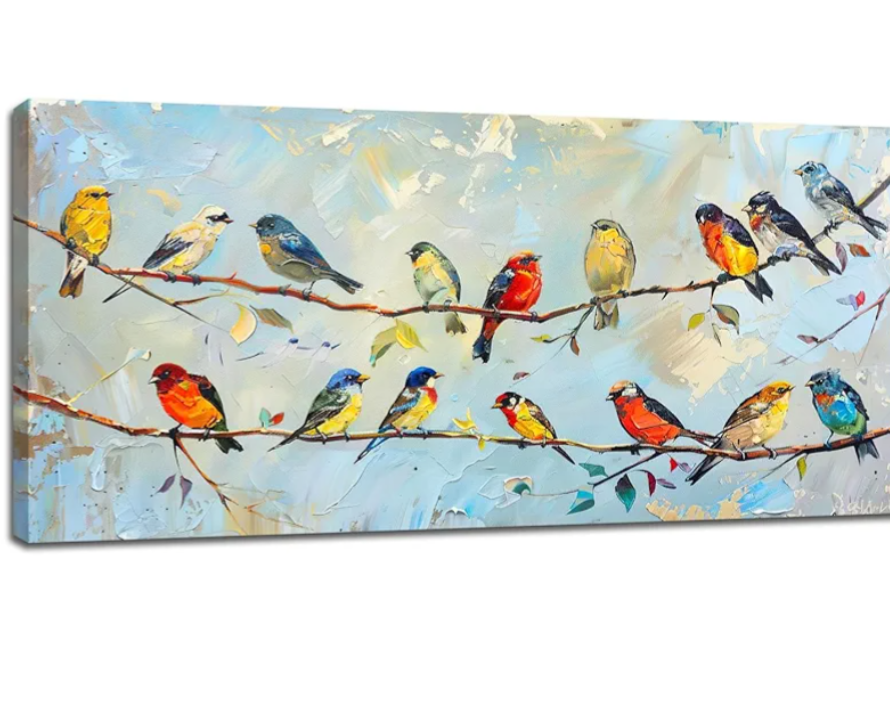 Canvas Large Wall Art for Living Room - Tree Bird Animal Pictures Nature Scenery Landscape - Flower Canvas - Nordic Minimalist Modern Artwork Prints - 60"x30