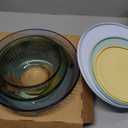 Pyrex Colors Tinted 6-PC Full Set, Small/Medium/Large Glass Mixing Bowls With Lids, Nesting Space Saving Set of Bowls For Prepping and Baking, 1.3QT, 2.3QT & 4.5QT (Yellow, Green, Blue)