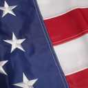 US Flag 2.5'x4' US AMERICAN FLAG 28x40 inch (Pole Sleeve) Outdoor SolarMax Nylon Flag (Embroidered Stars & Sewn Stripes) - 100% Made in America / Military Grade Fabric