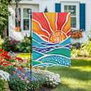 CROWNED BEAUTY Summer Sunshine Garden Flag Double Sided 12x18 Inches Small Burlap Seasonal Welcome Yard Decoration for Outside Porch CF1793-12