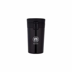 DUBBLIN Frappe Stainless Steel Tea Coffee Mug Double Wall Vacuum Insulated Travel Mug with Leak Proof Lid, Wide Mouth Tumbler, Thermo Flask Keeps Hot 6 Hrs, Cold 12 Hrs 300ML Black