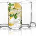 Berglander Highball Glasses Set 4pc, 14 oz Tall PET Clear Plastic Drinking Collins Glasses, Reusable Water Glass Cups, Bar Glassware Tumbler for Beverage, Beer, Juice, Milk, Mojito, Cold Drink