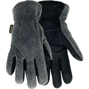 150-L Heatsaver Thermal Lined Premium Black Suede Deerskin Leather Driver Glove (Large)