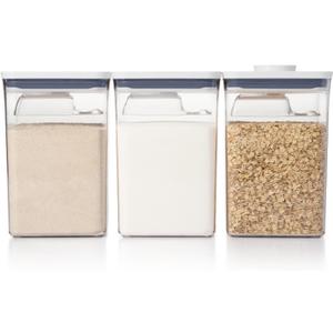 OXO Good Grips 6 Piece(3 Containers & 3 Scoops) Large Canister Set with Scoops, 4.4 qt each, White