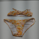 Women's Bikini Set Two Piece Front Tie V Neck Spaghetti Straps Swimsuit Summer Beach Sexy Floral Bathing Suit,  M