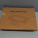 Couch Arm Tray,Bamboo Folding Sofa Tray,Sofa Armrest Trays Clip-On Couch Desk for Drinks,Snacks,Phone,Remote ControlBlack