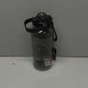 AQUAFIT 64 oz Water Bottle with Time Marker - 2in1 Straw & Chug Lid - BPA Free Big Water Bottle with Straw - Gym Water Bottle with Strap - Water Jug (64 Ounces, Gray)