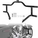 AUFER Motorcycle Front Highway Engine Guard Crash Bar Compatible With For 2009-2024 Harley Touring Street Glide Road King Electra Glide Trike Flat Out Crash Bar Bumper Protector