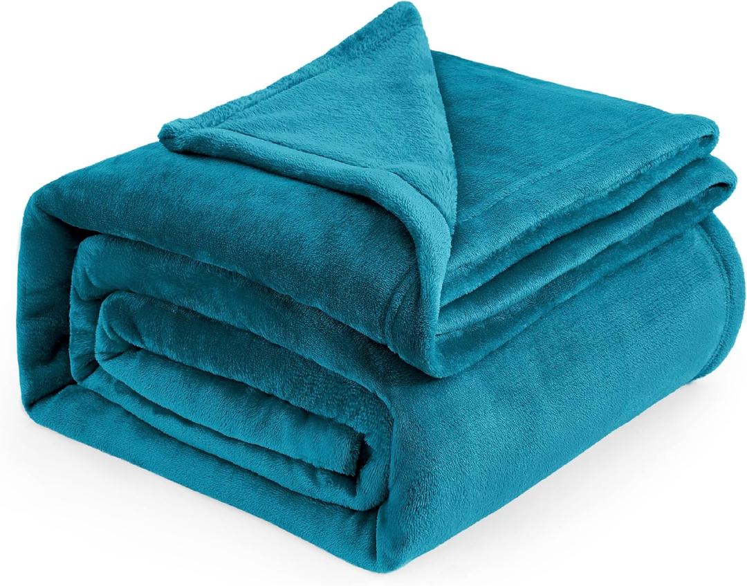 Bedsure GentleSoft Fleece Blankets Queen Size Teal - Bed Blanket Soft Lightweight Plush Fuzzy Cozy Luxury Microfiber, 96x102inches