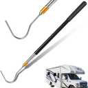 Portable RV Awning Opener Pole, 63-inch Easy Reach Telescoping Pole with Hook, Premium Stainless Steel Retractable Pole for Camper & Canopy