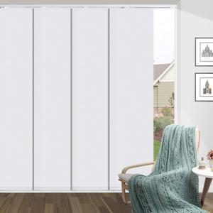 Cordless Super Large Sliding Panel Track Blind, Blackout White Adjustable Custom Cordless Vertical Blinds, UV Protection Window Blinds for Sliding Doors, Large Windows, Open Spaces and Room Dividers (White - Blackout)