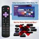 Replacement Remote for Roku TV No Batteries Required with USB-C Charging, Compatible with TCL, Hisense, Onn & Philips Not for Stick and Box (Compatible with ROKU2X)