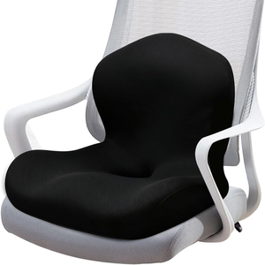 Seat Cushion, Office Chair Cushion, L-Shaped Ergonomic Car Seat Cushions, Memory Foam Chair Cushion, Lumbar Support Pillow for Wheelchair, Car, Home, Office, Desk, Black