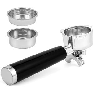 CASABREWS 51mm Stainless Steel Portafilter Set, 3 Ears Espresso Filter Holder with Double Spouts & 51mm Filter Baskets, Compatible for CASABREWS 3700 Essential and CM5418 Coffee Machine