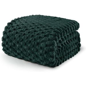 Exclusivo Mezcla Fleece King Blanket for Bed, Extra Large Fuzzy Forest Green Bed Blankets, Soft Cozy Plush Sofa Throws for All Seasons, 90x104 Inches