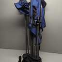 Oversized Folding Camping Chair for Adults, Supports 450 LBS Camping Chairs, Heavy Duty Camping Chair with Side Pockets, Foldable Outdoor Chair for Camping, Beach, Fishing, Hiking, Blue-Black (Single Pack)