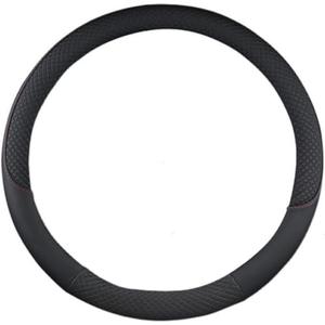 Car Semi Truck Van Leather Steering Wheel Cover Fits 14 15 16 17 18 19 Inch Maximum Grip Non Slip Durable Universal Fit for Most Vehicles (47cm/18.5in,Black)