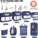Veken 10 Set Packing Cubes for Travel Essential, Suitcase Organizer Bags in 4 Sizes, Carry-On Luggage Accessories with Large Laundry & Hanging Toiletry Bag, Must-Have for Airplane, Road Trip & Camping