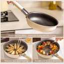 10 inch Titanium Ceramic Nonstick Frying Pan with Lid – Scratch Resistant Skillet, Induction & Gas Stove Compatible, PFOA-Free Cookware for Eggs and Steak