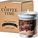 M&SENSE Cappuccino Coffee Scented Candles, Soy Wax 12.3oz 75 Hours Long Lasting Clean Burn, Non Toxic Fall Candle for Kitchen, Holiday Aromatherapy Gifts for Coffee Lovers, Cozy Winter Home Decor