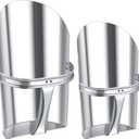 Domensi 2 Pcs Heavy Duty Metal Feed Scoop, Metal Ice Scoops, Galvanized Steel Animal Grain Scoop for Horse, Livestock, Chicken & Pet Food - 4 Qt & 2.5 Qt, Easy Clean