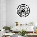20inches/50cm Wall Clocks Roman Numeral Battery Powered No Ticking Silent Modern Unique Metal Wall ClocksSuitable Living Room Kitchen Bedroom Fireplace Office Farmhouse (Our Home)