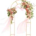 GRENTY Open Arch Backdrop Stand,7.2 FT Metal Double Arch Backdrop Frame U Shaped Wedding Arches for Wedding Ceremony, Baby Shower, Birthday Party, Graduation Party, Photo Backdrops (Gold)