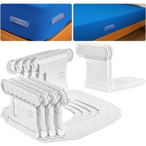Bed Sheet Holders for Corners, New Upgrade Fitted Sheet Holder Keep Sheets Firm & Tight, Bed Sheet Straps, Lock Sheet Holders Set of 4, Mattress Lock Straps Fasteners Fit All Sheet Size