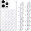 Anteel Double-Sided Silicone Suction Phone Case Mount, Enhanced Suction Cup Power and Thickened Grip for Selfies and Videos, Durable, Hands-Free Non Slip Accessories, 2.36"x3.66" (WHT&WHT)