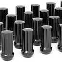 Rough Country 32-Piece Lug Nut Set - M14x2.0 Thread, Bulge Acorn Style, Black Lug Nuts with Socket Key, Corrosion-Resistant for Aftermarket Wheels