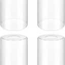 Licperron Clear Glass Lamp Shade Replacement 4 Pack,5.5inch High, 3.9inch Diameter, 1.69inch Fitter, High Transmittance Cylinder Glass Lampshade Covers for Vanity wall light fixtures Pendant Light