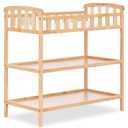 Dream On Me Emily Changing Table, Compact and Lightweight, Solid New Zealand Pinewood, Elevated Safety Rails, Two Storage Shelves, Includes Water-Resistant 1" Changing Pad  Natural