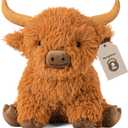 5lbs Highland Cow Weighted Stuffed Animals, 16in Tall Big Highland Cow Plush Toy, Soft Adorable Stuffed Animal for Kids and Adults Highland Cattle Gift Plushie Decor