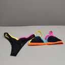SweatyRocks Women's Colorblock Swimsuit High Cut Triangle Bikini Sets Two Piece Bathing Suit (Medium, Black)
