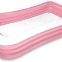 INTEX 58487EP Swim Center Inflatable Family Pool: 277 Gallon Capacity 120" x 72" x 22" Pink
