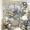 Silver Shimmer Wall Backdrop, Shiny Sequins,48Pcs Sequins Backdrop Panels, Glitter Bling Photo Background for Birthday Party Wedding Engagement Anniversary Graduation (Each 1FT², Total 48FT²)