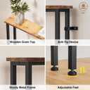 Keelian 70" Narrow Console Sofa Table - Power Outlets & 2 USB Ports, Metal Frame, Rustic Brown, Perfect for Hallway, Office, and Behind Sofa - Easy Assembly, 4.9' Extension Cord Included