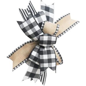 Buffalo Plaid Christmas Wreath Bow for Wreath Farmhouse Rustic Front Door Bow Wreath Decorations