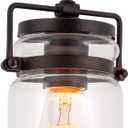 Kira Home Wyer 8" Modern Industrial/Farmhouse Pendant Light + Mini Clear Glass Cylinder Shade, Dimmable Adjustable Wire, Oil Rubbed Bronze Finish