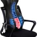 28.7'' Extra Long Lumbar Support Pillow for Office Chair - with Neck Support & Adjustable Air Bag Lumbar Cushion for Lower Back Pain Relief, Back Cushion for Desk Chair/Home Office (Black)