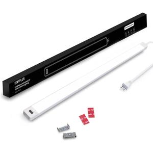 MYPLUS 24 Inch Under Cabinet Lights with Hand Wave, Under Counter Lighting 5000K Cold White,Dimmable,Plug and Play,LED Lights for Kitchen Cabinet, Cupboard, Closet, Desk